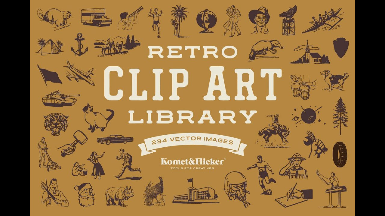 Retro Vector Clip Art Library Graphic Download