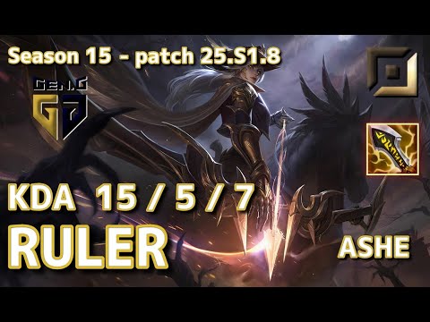【KRサーバー/C1】Gen.G Ruler アッシュ(Ashe) VS コーキ(Corki) BOT - Patch25.S1.8 KR Ranked【LoL】