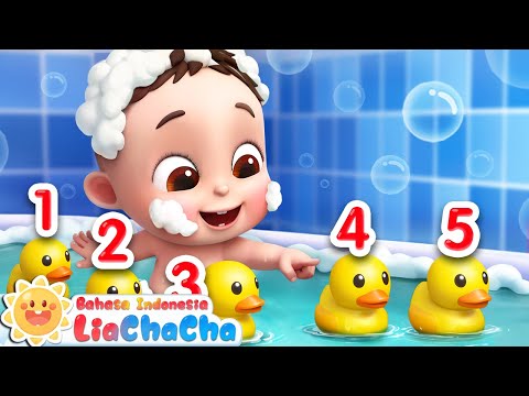 Lagu Lima Bebek Kecil Mandi🦆| Lagu Menghitung Bebek | Lagu Anak-anak | LiaChaCha Bahasa Indonesia