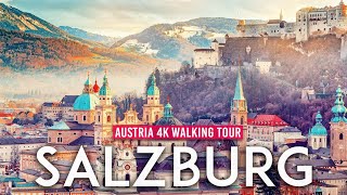 SALZBURG Winter 4K Walking Tour (Austria) - Captions & Immersive Sound [4K Ultra HD/60fps]