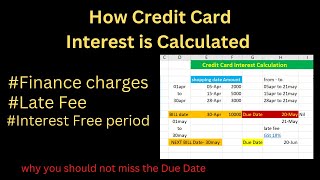 How Credit Card Interest is Calculated--In Hindi !! Finance charge calculation on credit card.