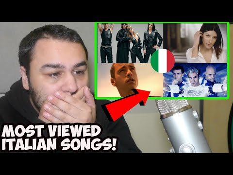 British Reaction To Top 50 Most Viewed Songs by Italian Artists! (Italian Music)