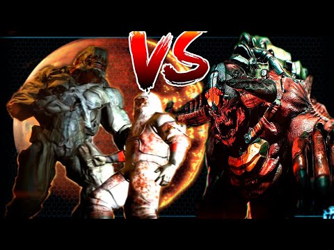 Cyberdemon vs Hell Knight - BOSS FIGHT - DOOM 3 Monster Infighting