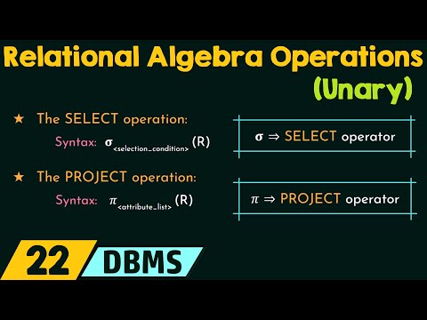 Relational Algebra Operations Unary