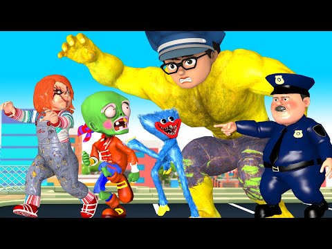 Nick transform Nick Police vs Zombie Huggy Wuggy Revenge For Dad - Scary Teacher 3D Sad Story