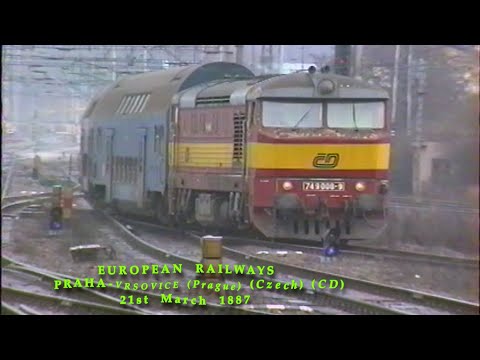 European Railways in the 1990s Praha Vršovice (Prague) (Czech Republic ČD) on 21st March 1997