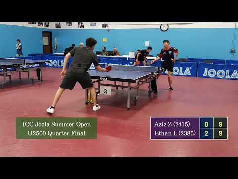 Aziz Zarehbin (2415) vs Ethan Liu (2385) at ICC Joola Summer Open on 5-6-2023