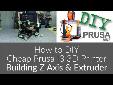 How to Build Cheap DIY Prusa i3 MK2 3D Printer - 6 - Z Axis & Extruder Build