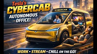 Tesla’s CyberCab Office: Work, Stream & Chill On The Go