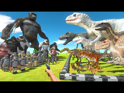 FPS Avatar Rescues Carnivore Dinosaurs and Fights Mutant Primates - Animal Revolt Battle Simulator