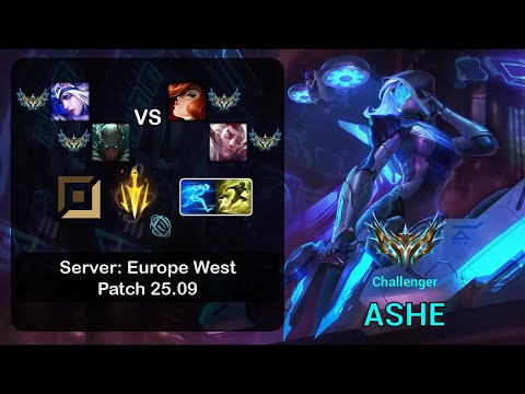 Ashe ADC + Pyke vs Miss Fortune + Rakan - EUW Challenger - Patch 25.09