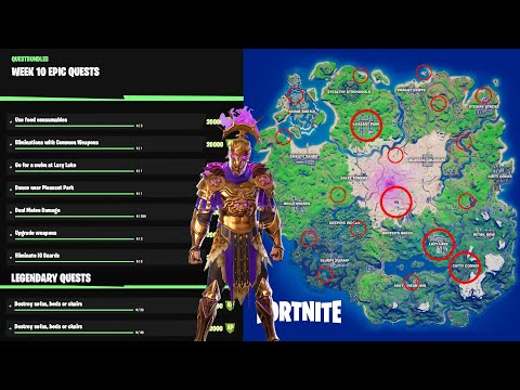 ALL *LEAKED* WEEK 10 CHALLENGES! Destroy 100 Sofas, Beds or Chairs [Fortnite Season 5]