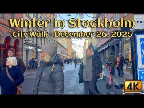Sweden: Stockholm Today in 4K | Winter City Walk