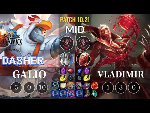 SHG Dasher Galio vs Vladimir Mid - KR Patch 10.21