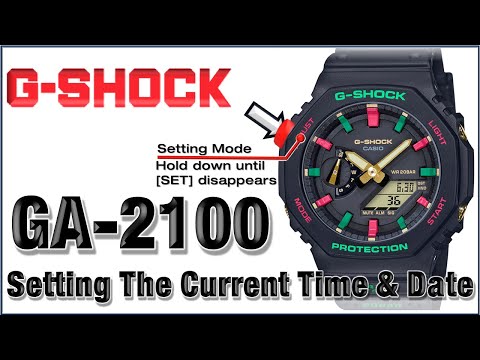 🤗 GA-2100 G-Shock Module 5611 HOW to Set Time, Day, Light, Home City, DTS, 12/24H format - TUTORIAL