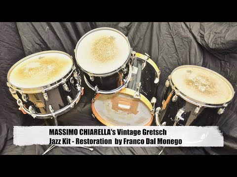 Massimo Chiarella's Gretsch Vintage Jazz Drum Kit - Restoration by Franco Dal Monego