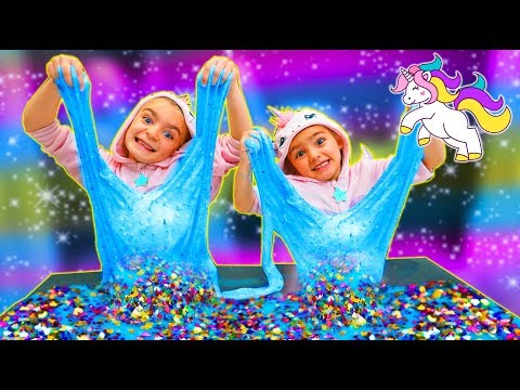 SLIME de UNICORNIO con PURPURINA - Manualidades- SaneuB