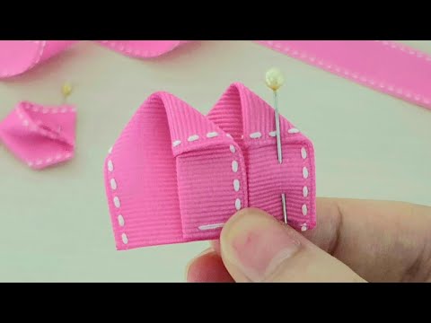 Super Easy Ribbon Flower Making Tutorial - Hand Embroidery - Amazing Sewing Tricks - Sewing Hack