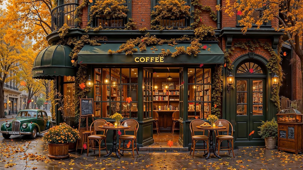 Relaxing Jazz Background Music at Cozy Fall Coffee Shop Ambience 🍂 Smooth Autumn Jazz Music for Work
