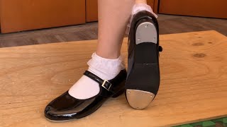 Linodes Mary janes Shiny Tap Shoes with White Ruffle Socks 3
