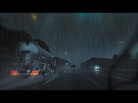 ☔️Highway drive in heavy rain at dawn😴for #Sleep #Work #Study