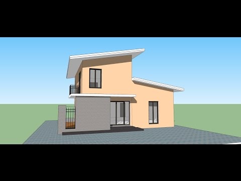 Sketchup pro  create Modern  House  (in 15 min.)