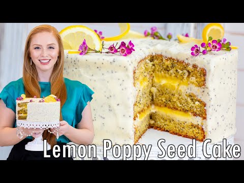 The Best Lemon Poppy Seed Cake Recipe | with Homemade Lemon Curd & Lemon Cream Cheese Frosting!