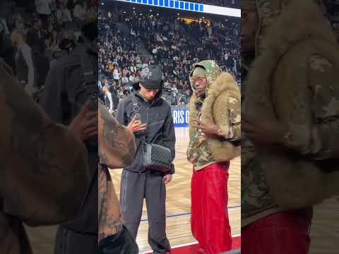 Central Cee and Rema in Paris at the NBA game #ytshorts #music #paris #nba #france #trending