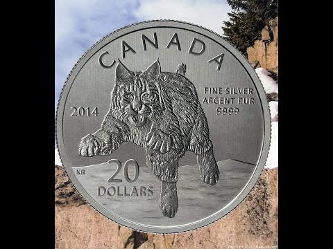2014 Canadian $20 for $20 Bobcat Fine Silver Coin