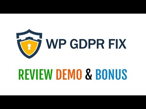 WP GDPR Fix Review Demo Bonus - GDPR Compliance Plugin For WordPress Video