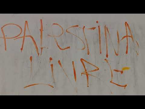 Muro com pichação "Palestina livre" na Rua Pedroso - Centro - Liberdade - São Paulo-SP - 17/05/2026