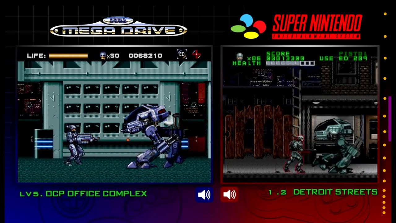 RoboCop Vs Terminator | SNES & Mega Drive | Comparison/ Double Playthrough - YouTube