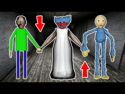 Granny vs Baldi vs Huggy Wuggy - funny horror animation (30 minutes with Granny)