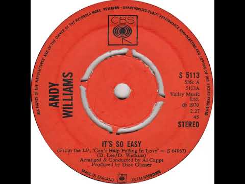 UK New Entry 1970 (143) Andy Williams - It's So Easy