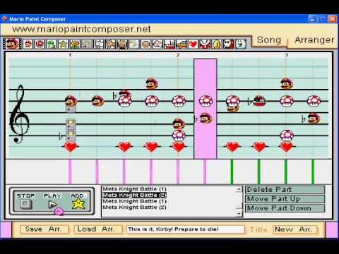 Mario Paint: Vs. Meta Knight - Kirby Super Star