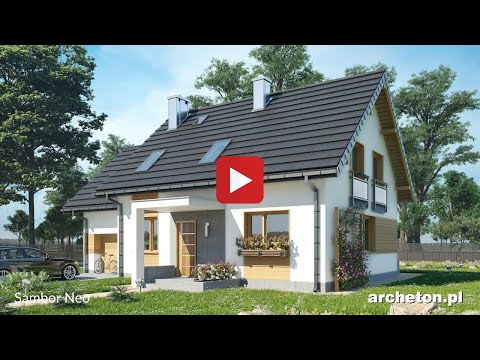 Projekt domu Sambor Neo - archeton pl - z uzytkowym poddaszem 155,2 m2