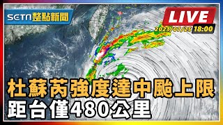 杜蘇芮強度達中颱上限 距台僅480公里