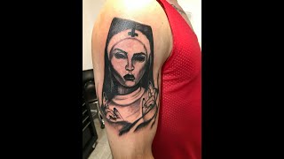 EVIL NUN TATTOO TIMELAPSE