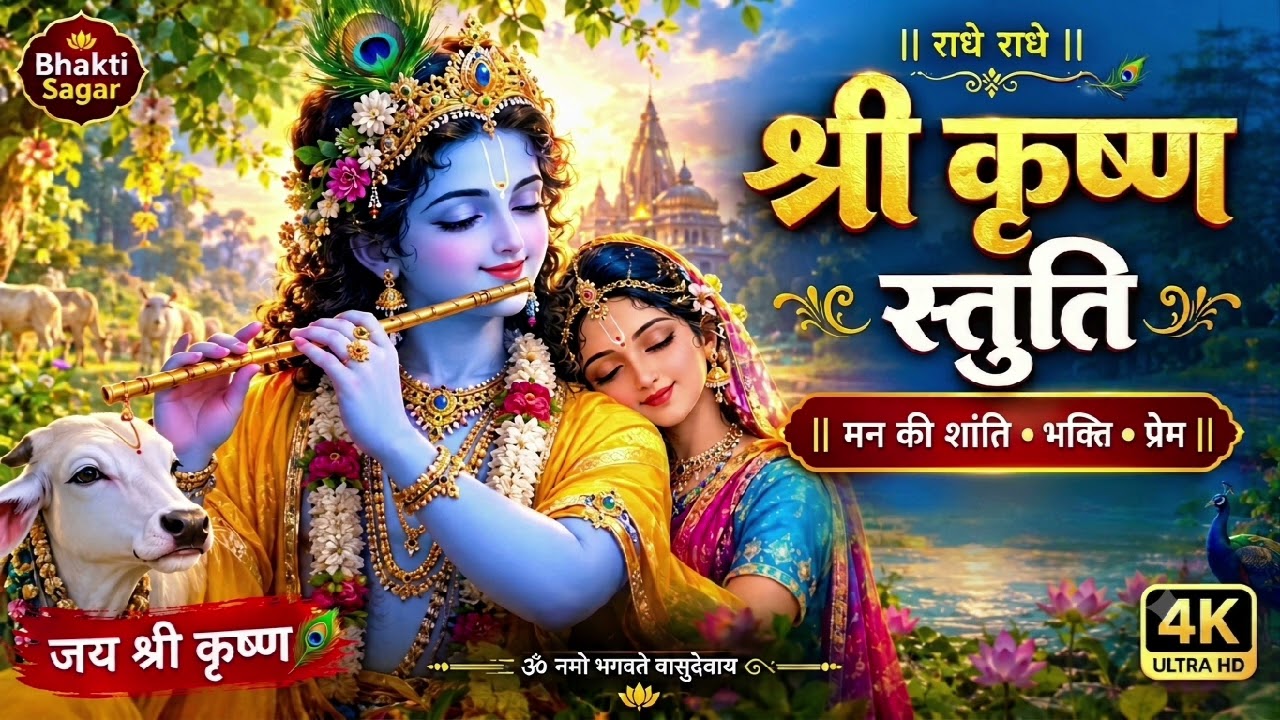 श्री कृष्ण स्तुति 🙏 | हरे कृष्ण हरे राम | मधुर कृष्ण भजन | राधे गोविंद भक्ति गीत 🦚