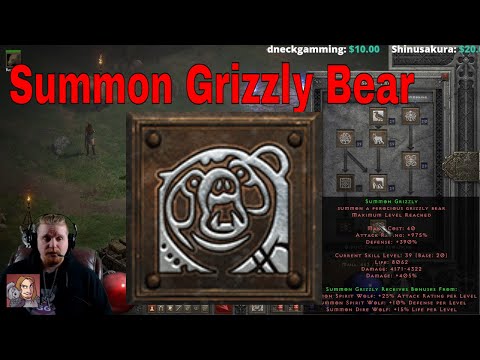 D2R Skills & Abilities - Summon Grizzly Bear (Druid Summoning Tree)