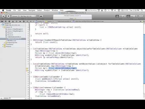 Cocoa Programming L15 - NSTableView editing values