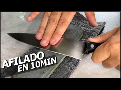 Como AFILAR un CUCHILLO con PIEDRA - Afilado FACIL