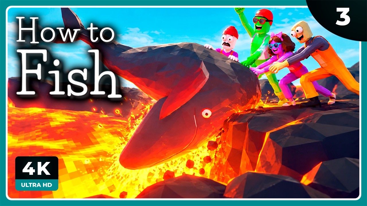 HtF #3 | FINAL!! UN VOLCÁN Y UNA BALLENA | HOW TO FISH Gameplay Español