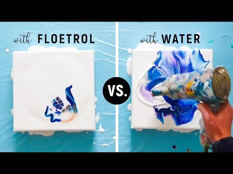 Floetrol vs. Water 😀 Different Results? Mixing Fluid Paint | Acrylic Pour Experiment