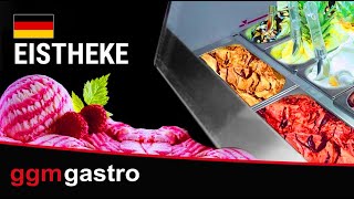 Vetrina Gelato LIAM - 1310mm - Refrigerazione statica - con Illuminazione LED - per 10+10x Vasca da gelato da 5 Litri - con riserva inferiore - Verde