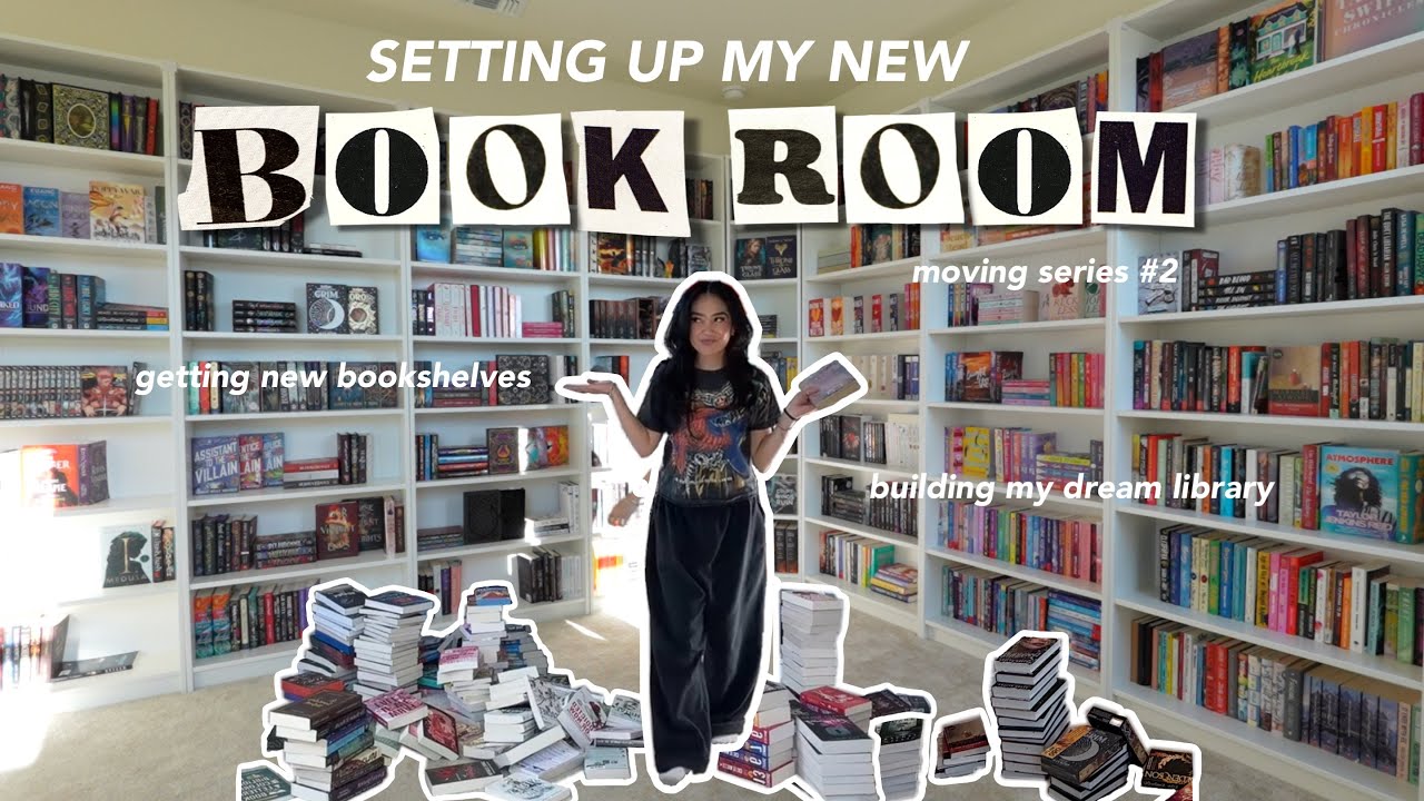 building my dream home library 📚🏡 setting up my book room (moving vlog #2)