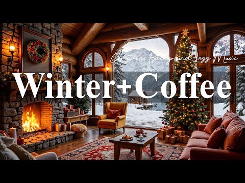 Cozy Winter Coffee Shop with Christmas Background Jazz Music 🎄Bossa Nova & Warm Fireplace for Relax