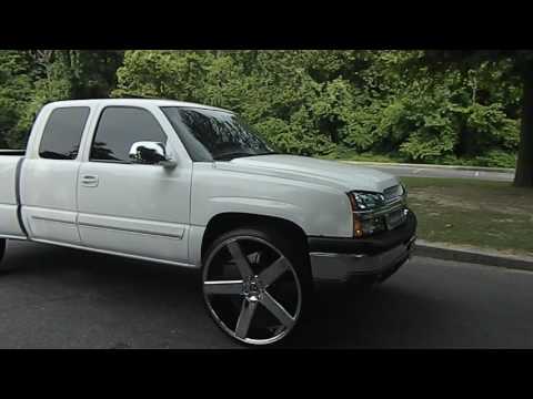 White Chevy Silverado on Dub Ballers at Mlk Park
