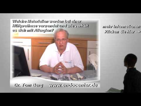 Welche Materialien werden bei einer Hüftprothese verwendet und wie verhält es sich mit Allergien?