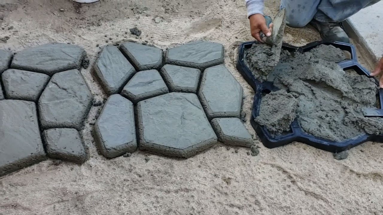 como utilizar plantillas de plástico para adoquines